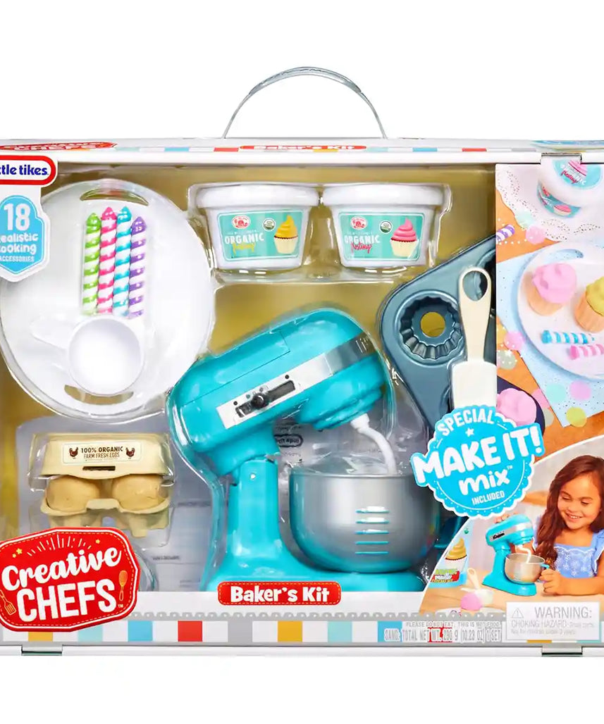 Little Tikes Kitchen Play Set, Pink, Cupcake Station with Mixer, 18 Accessories, Reusable Make-It Mix Sand, Realistic Utensils, Pretend Baking Toy for Kids Age 3+