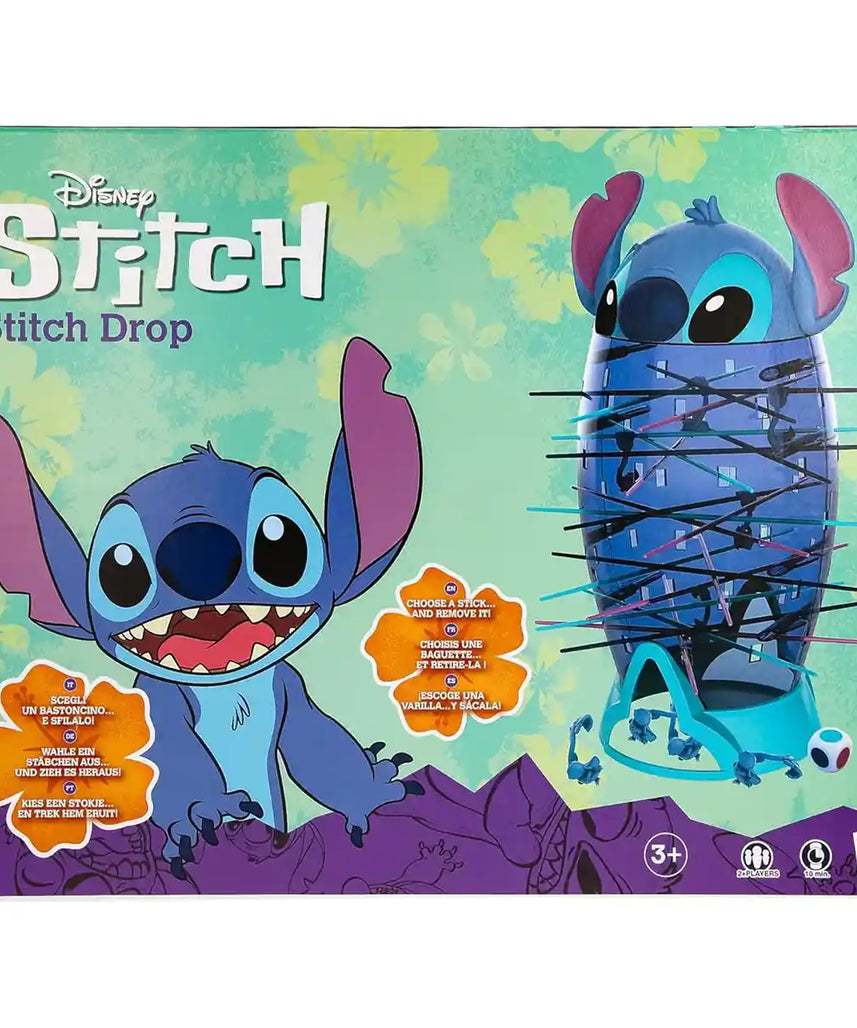 Disney Stitch Drop Skill Game, Interactive Family & Kids Party Game, Dexterity Challenge, Fun Strategy Play for Ages 4+