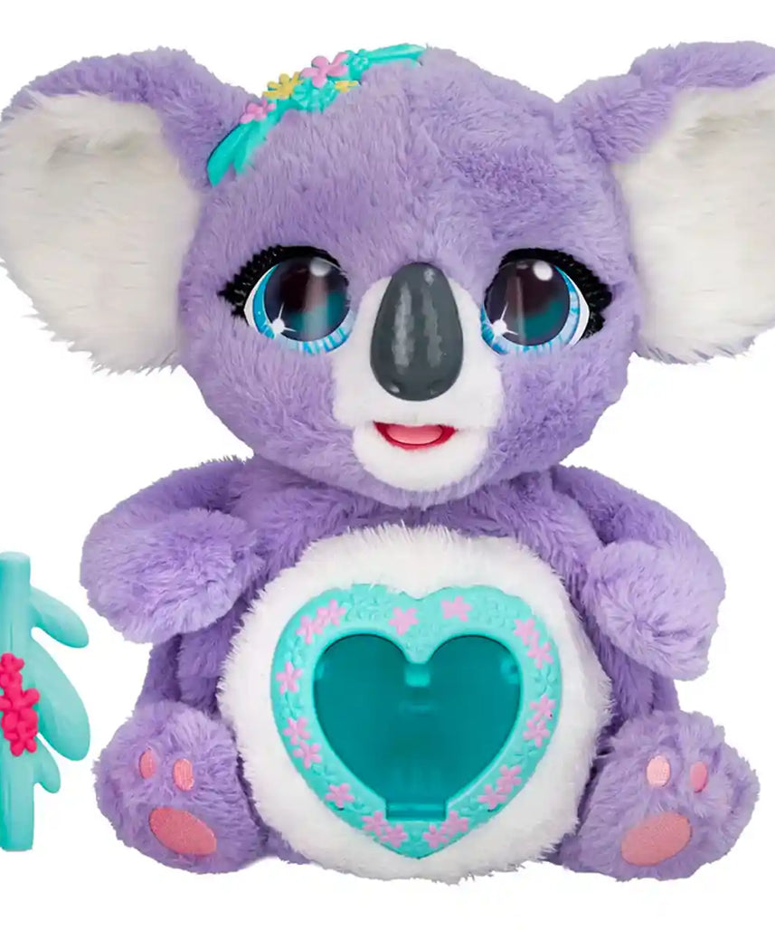 لعبة كوالا ماما التفاعلية المحشوة، حيوان محشو ناعم مع أصوات وأضواء، تتضمن 2 كوالا صغير وطعام، لعبة تعليمية للعناية بالحيوانات للبنات، من سن 3 سنوات فما فوق