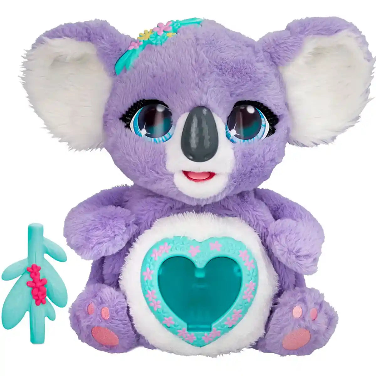 لعبة كوالا ماما التفاعلية المحشوة، حيوان محشو ناعم مع أصوات وأضواء، تتضمن 2 كوالا صغير وطعام، لعبة تعليمية للعناية بالحيوانات للبنات، من سن 3 سنوات فما فوق