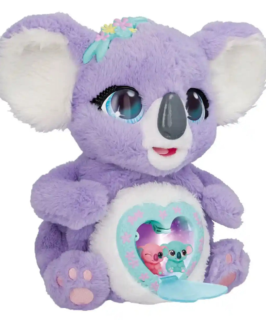 لعبة كوالا ماما التفاعلية المحشوة، حيوان محشو ناعم مع أصوات وأضواء، تتضمن 2 كوالا صغير وطعام، لعبة تعليمية للعناية بالحيوانات للبنات، من سن 3 سنوات فما فوق