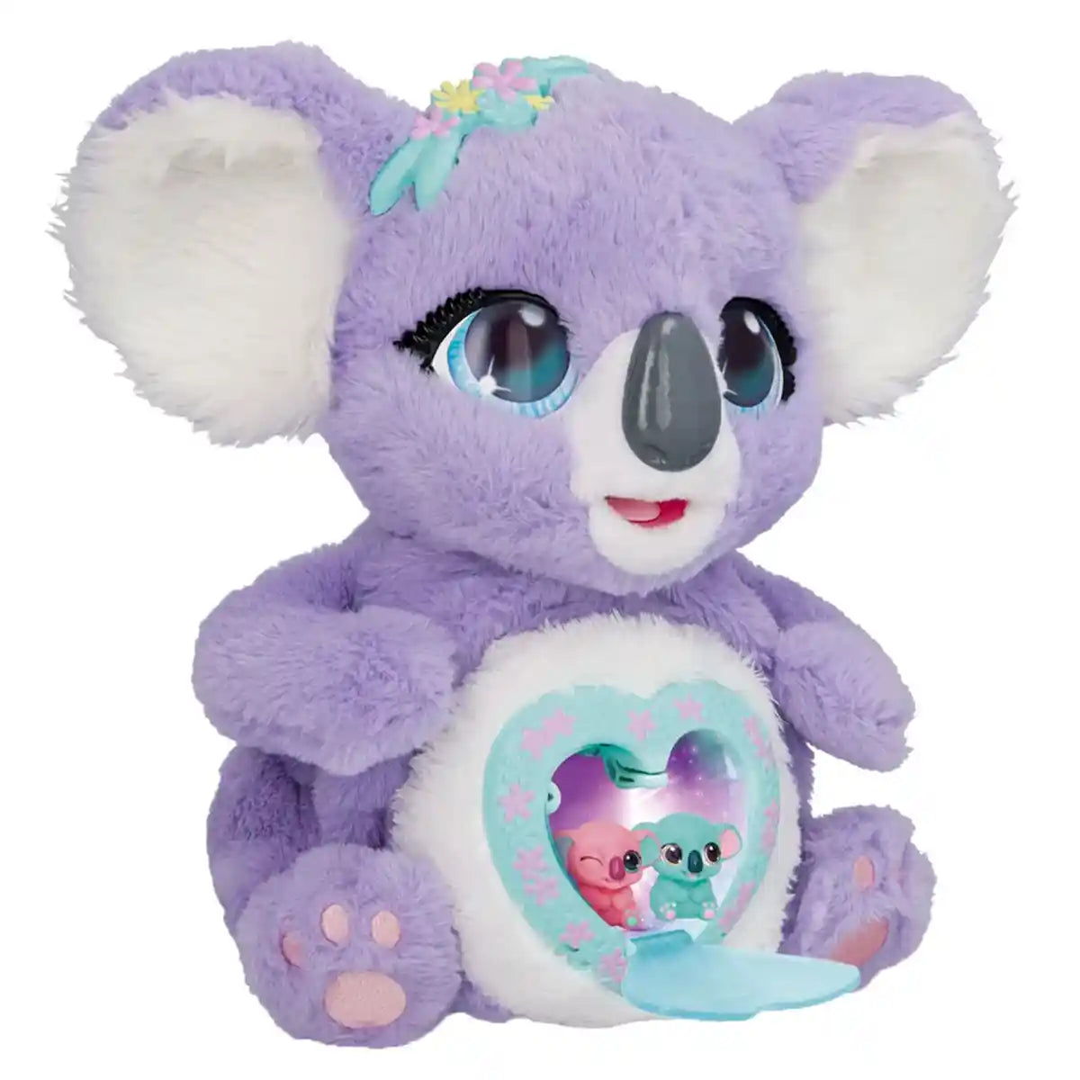 لعبة كوالا ماما التفاعلية المحشوة، حيوان محشو ناعم مع أصوات وأضواء، تتضمن 2 كوالا صغير وطعام، لعبة تعليمية للعناية بالحيوانات للبنات، من سن 3 سنوات فما فوق