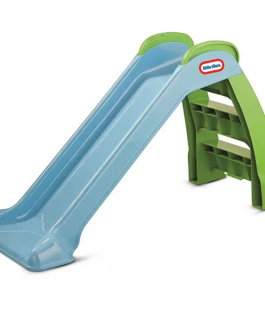 زحليقة ليتل تايكس الأولى - خضراء/زرقاء، زحليقة للأطفال الصغار للعب في الأماكن المغلقة والمفتوحة، تصميم آمن ومستقر، تعزز التوازن والتنسيق في اللياقة البدنية، للأعمار من 18 شهرًا إلى 5 سنوات