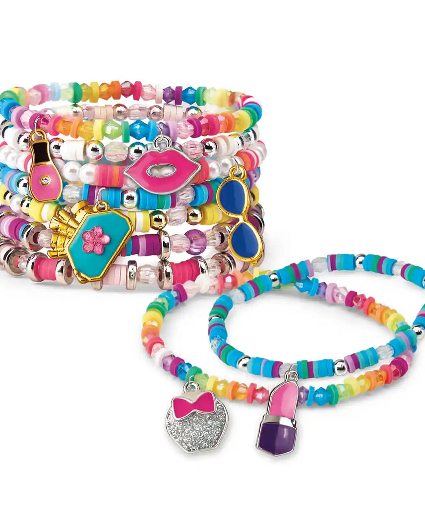 Shimmer 'n Sparkle Mini Mania Beauty Charms, DIY Beaded Bracelets Kit with 1000+ Multicolored Beads, Collectible Themed Charms, Mini Storage Containers, Creative Jewelry Set for Kids 6+