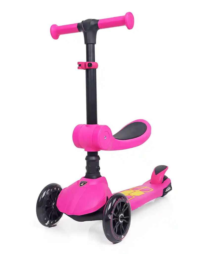 سكوتر لامبورغيني للأطفال ٢ في ١، عجلات مضيئة، قابل للطي، مقعد قابل للتعديل، لعبة ركوب للأطفال الصغار، ألوان متنوعة