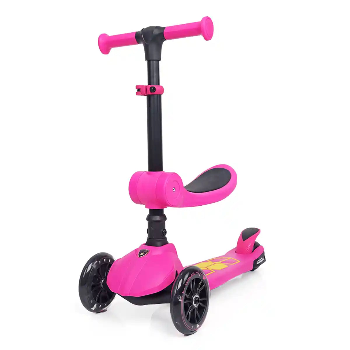 سكوتر لامبورغيني للأطفال ٢ في ١، عجلات مضيئة، قابل للطي، مقعد قابل للتعديل، لعبة ركوب للأطفال الصغار، ألوان متنوعة