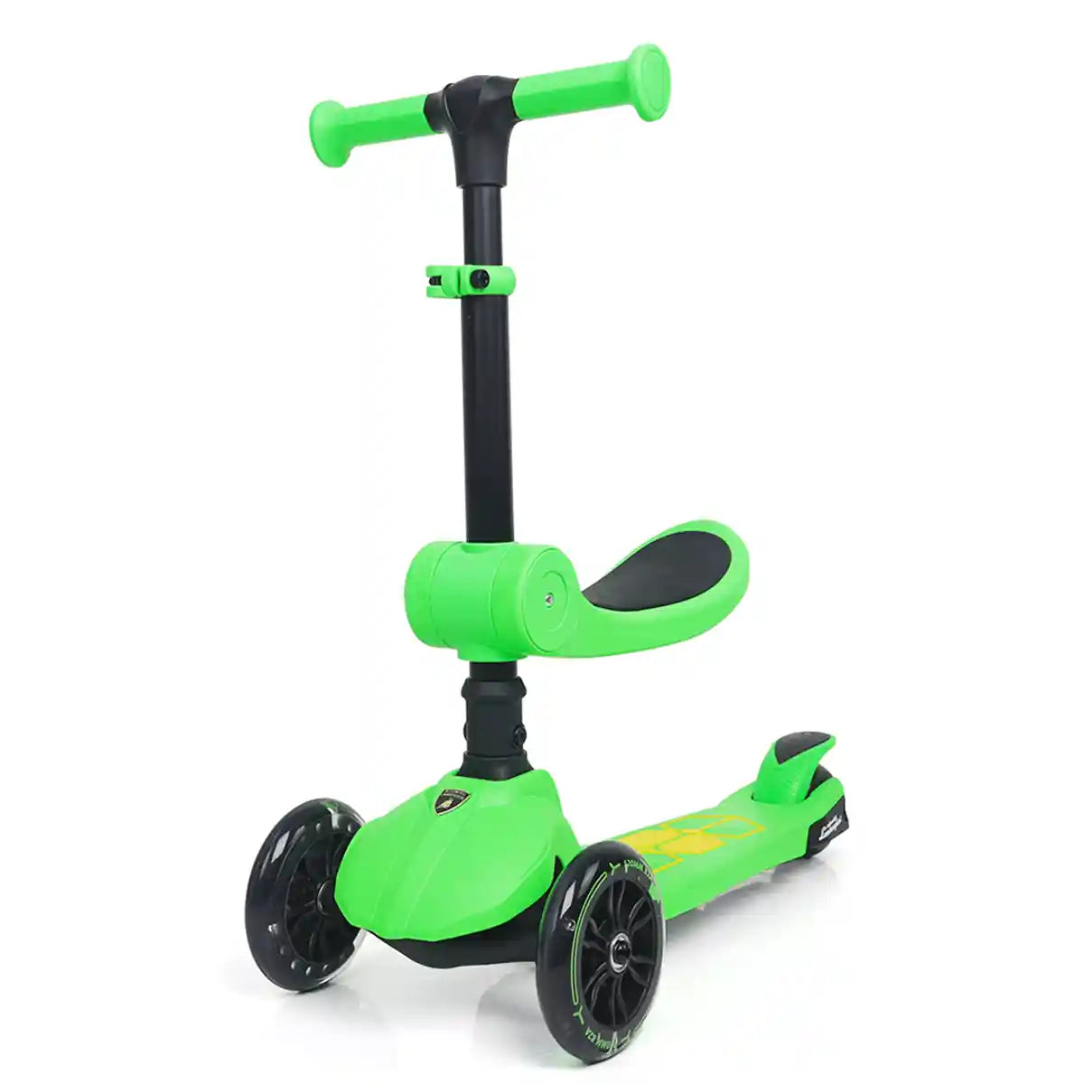 سكوتر لامبورغيني للأطفال ٢ في ١، عجلات مضيئة، قابل للطي، مقعد قابل للتعديل، لعبة ركوب للأطفال الصغار، ألوان متنوعة