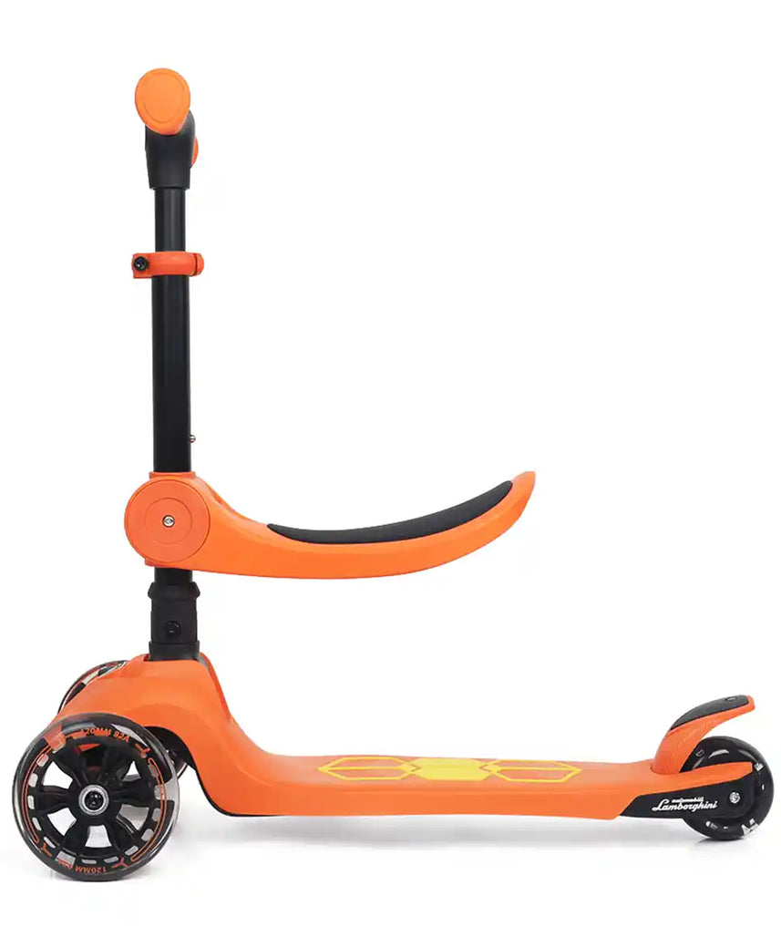 سكوتر لامبورغيني للأطفال ٢ في ١، عجلات مضيئة، قابل للطي، مقعد قابل للتعديل، لعبة ركوب للأطفال الصغار، ألوان متنوعة