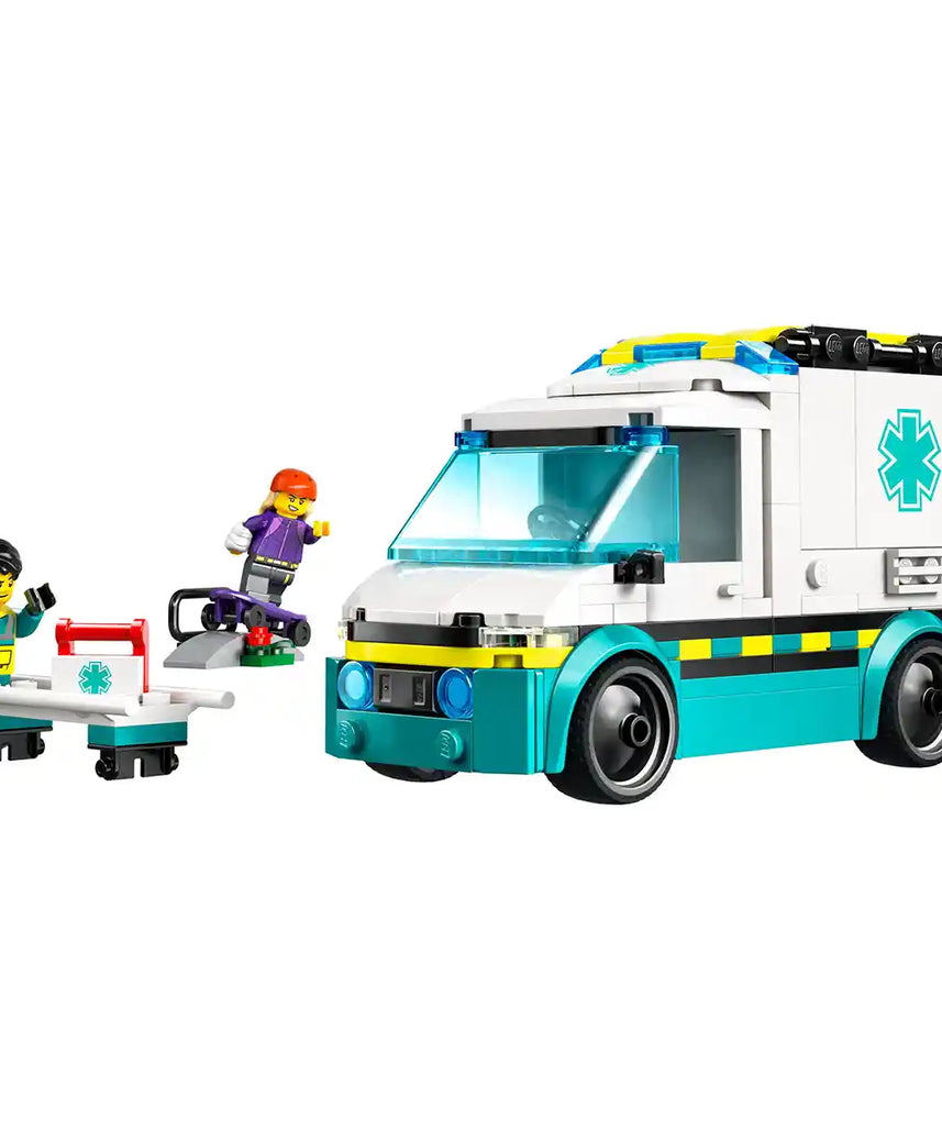 LEGO CITY 60451 Emergency Ambulance Building Set – Creative Construction & Role Play Kit with Skate Ramp, Minifigures & Accessories for Kids Ages 5+ Building Sets