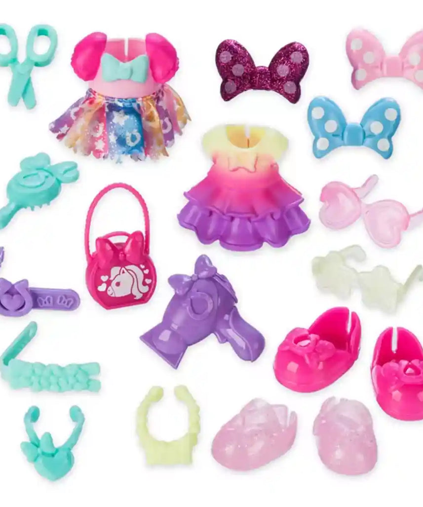 Disney Junior Minnie Mouse Groom & Glam Pony Set with Articulated Dolls, Accessories, Dresses, Hairbrush for Kids Ages 3+