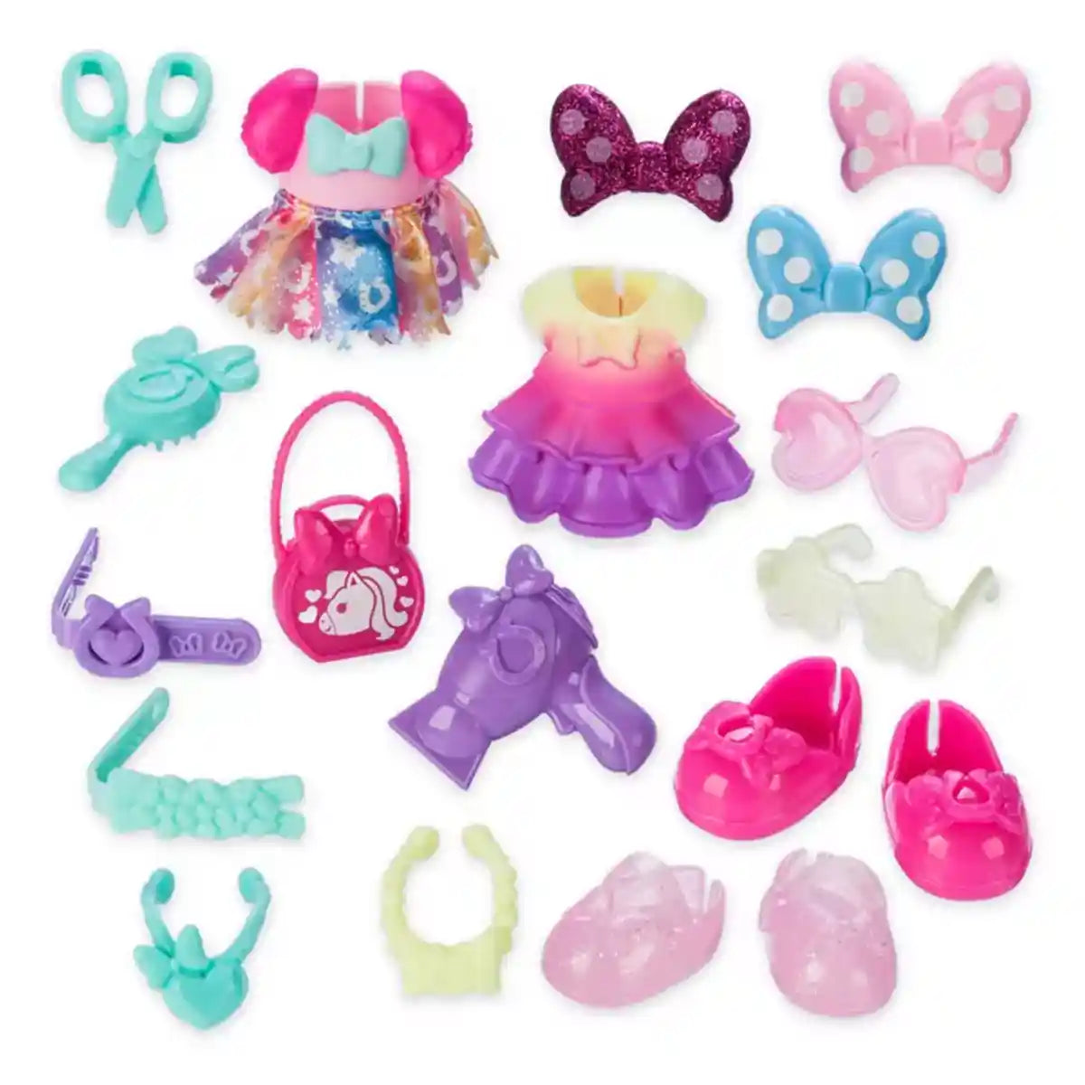 Disney Junior Minnie Mouse Groom & Glam Pony Set with Articulated Dolls, Accessories, Dresses, Hairbrush for Kids Ages 3+
