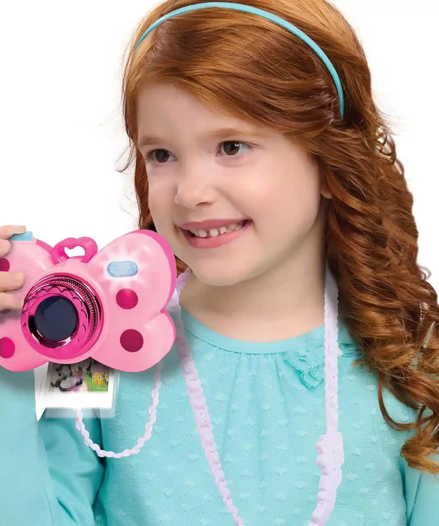 كاميرا ديزني جونيور ميني ماوس المثالية مع أضواء وأصوات واقعية وميزة إخراج الصور وحزام كتف للأطفال من سن 3 سنوات فما فوق
