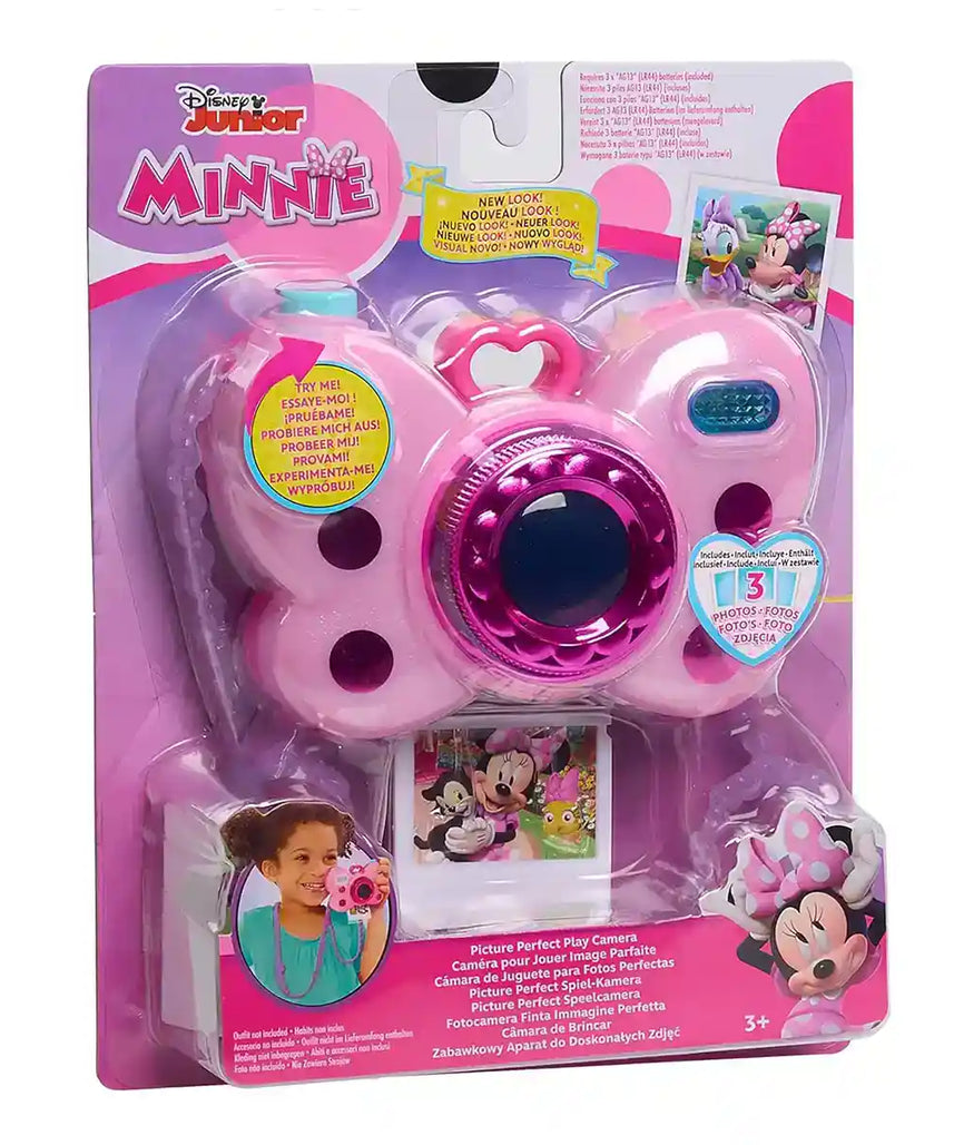 كاميرا ديزني جونيور ميني ماوس المثالية مع أضواء وأصوات واقعية وميزة إخراج الصور وحزام كتف للأطفال من سن 3 سنوات فما فوق