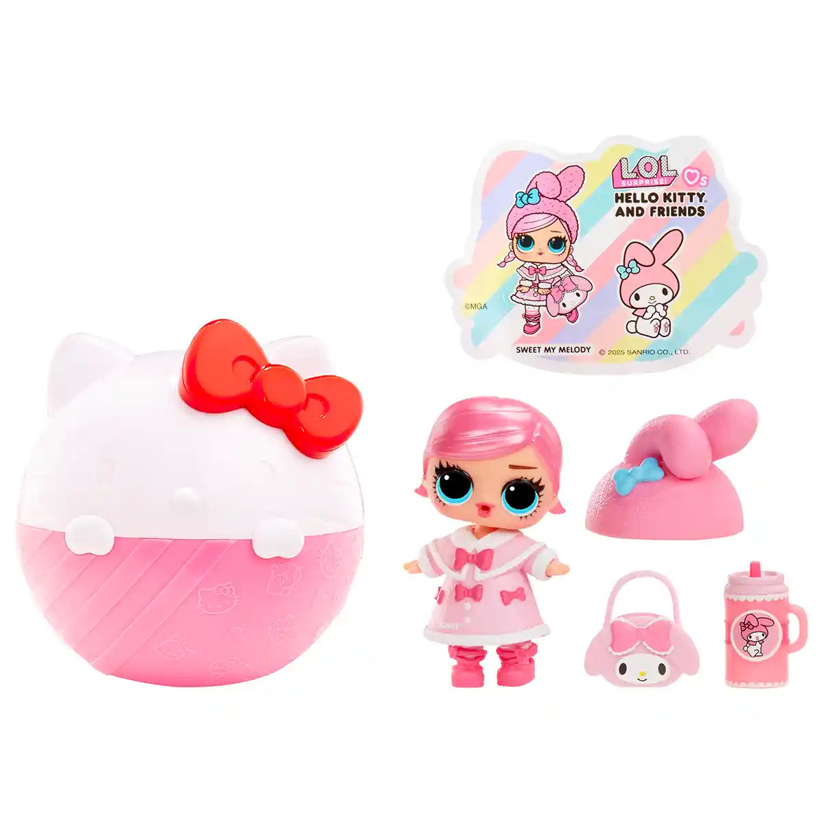 LOL Surprise Hello Kitty and Friends Tots Collectible Doll with 7 Surprises, Cute Unboxing Toy for Girls Ages 3 and Up