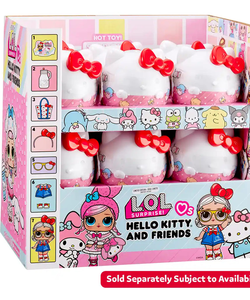 LOL Surprise Hello Kitty and Friends Tots Collectible Doll with 7 Surprises, Cute Unboxing Toy for Girls Ages 3 and Up