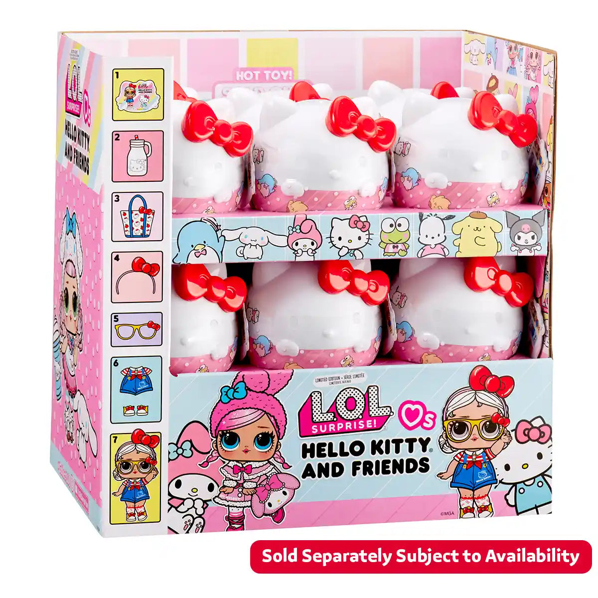 LOL Surprise Hello Kitty and Friends Tots Collectible Doll with 7 Surprises, Cute Unboxing Toy for Girls Ages 3 and Up