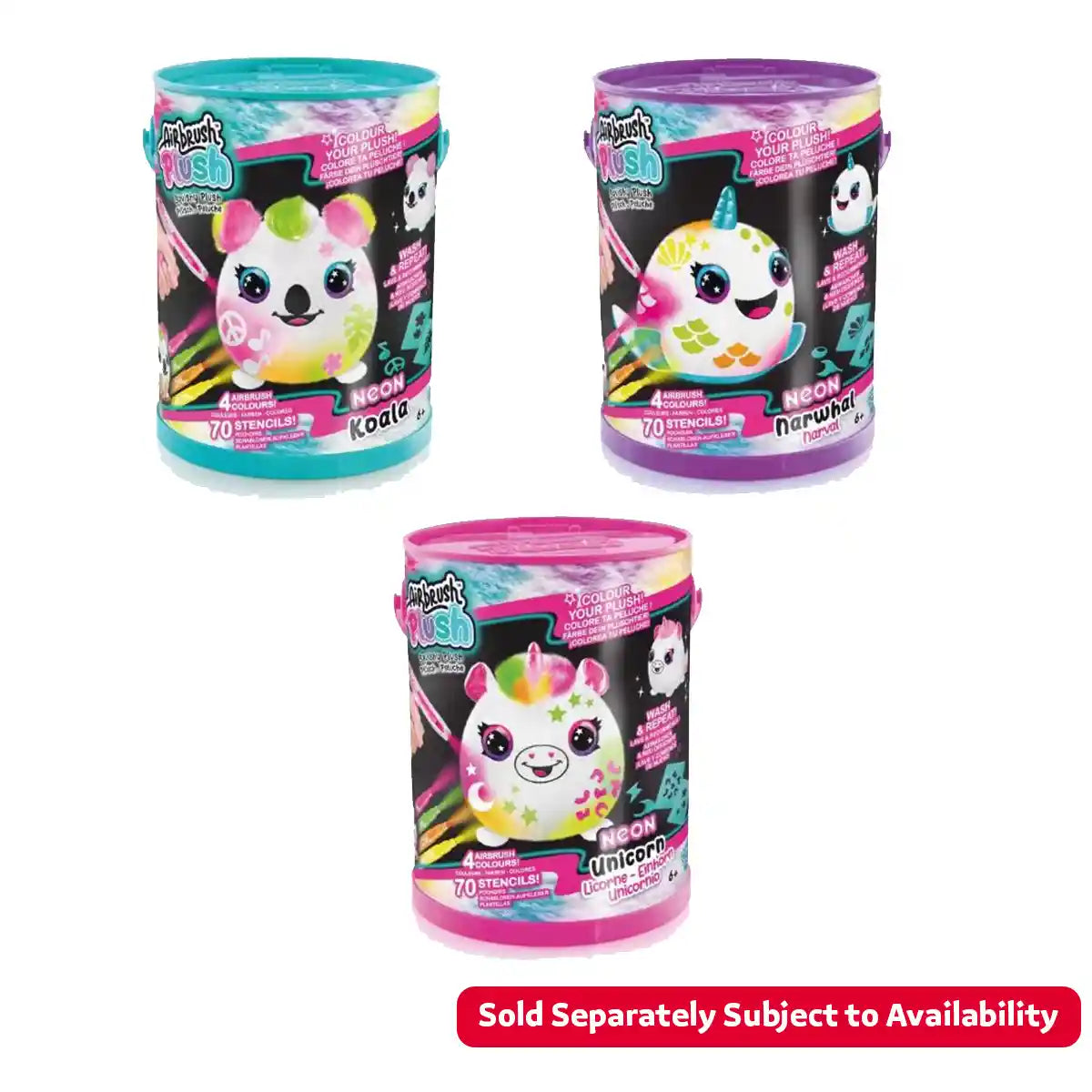 علبة طلاء سكويش بالز نيون من القطيفة الهوائية مع استنسل وأقلام تحديد ورذاذ هواء، لعبة تفاعلية على شكل وحيد القرن قابلة للتخصيص للأطفال من سن 6 سنوات فما فوق