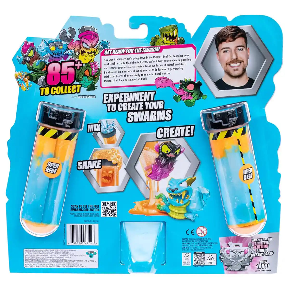 MrBeast Lab Swarms Mega Lab 12 Pack Vipermite, Add Water Shake & Reveal 12 Micro Collectible Figures, Guaranteed Special Edition Panther, Over 100 MrBeast Characters to Collect, Rare Hyperchrome Chase