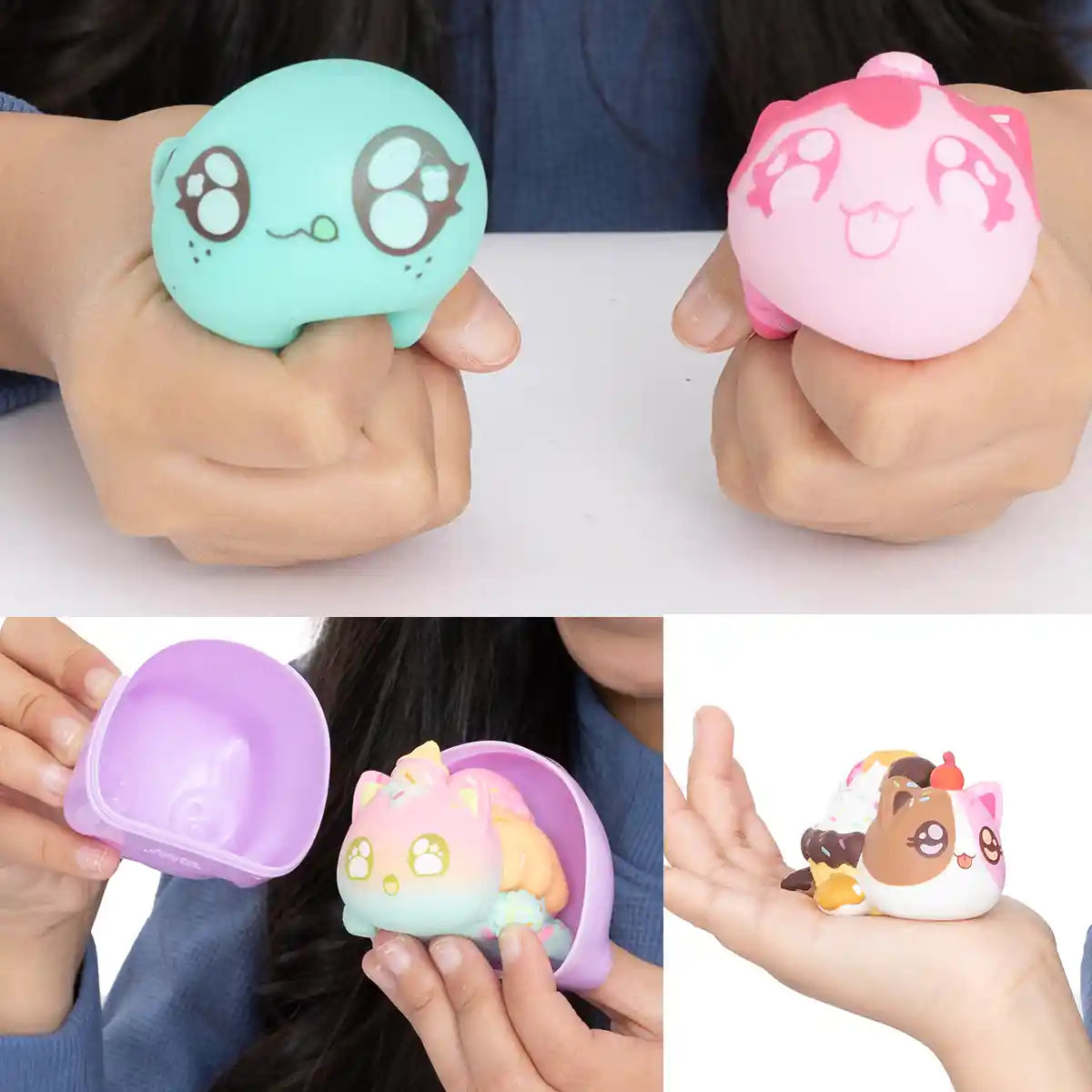 شخصيات أفماو مي ميو الغامضة المحشوة، مجموعة الآيس كريم من السلسلة 3، صندوق مخفي مع واحدة من 8 قطط محشوّة محتملة، بضائع رسمية