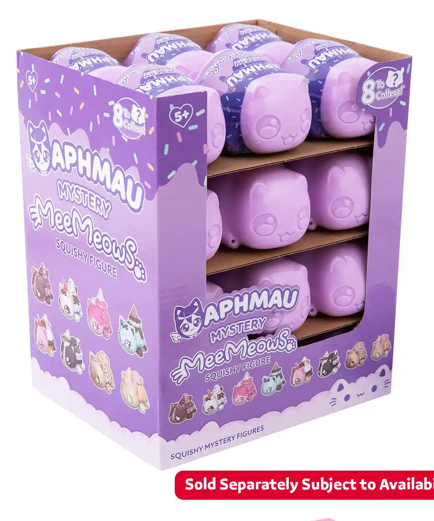 شخصيات أفماو مي ميو الغامضة المحشوة، مجموعة الآيس كريم من السلسلة 3، صندوق مخفي مع واحدة من 8 قطط محشوّة محتملة، بضائع رسمية