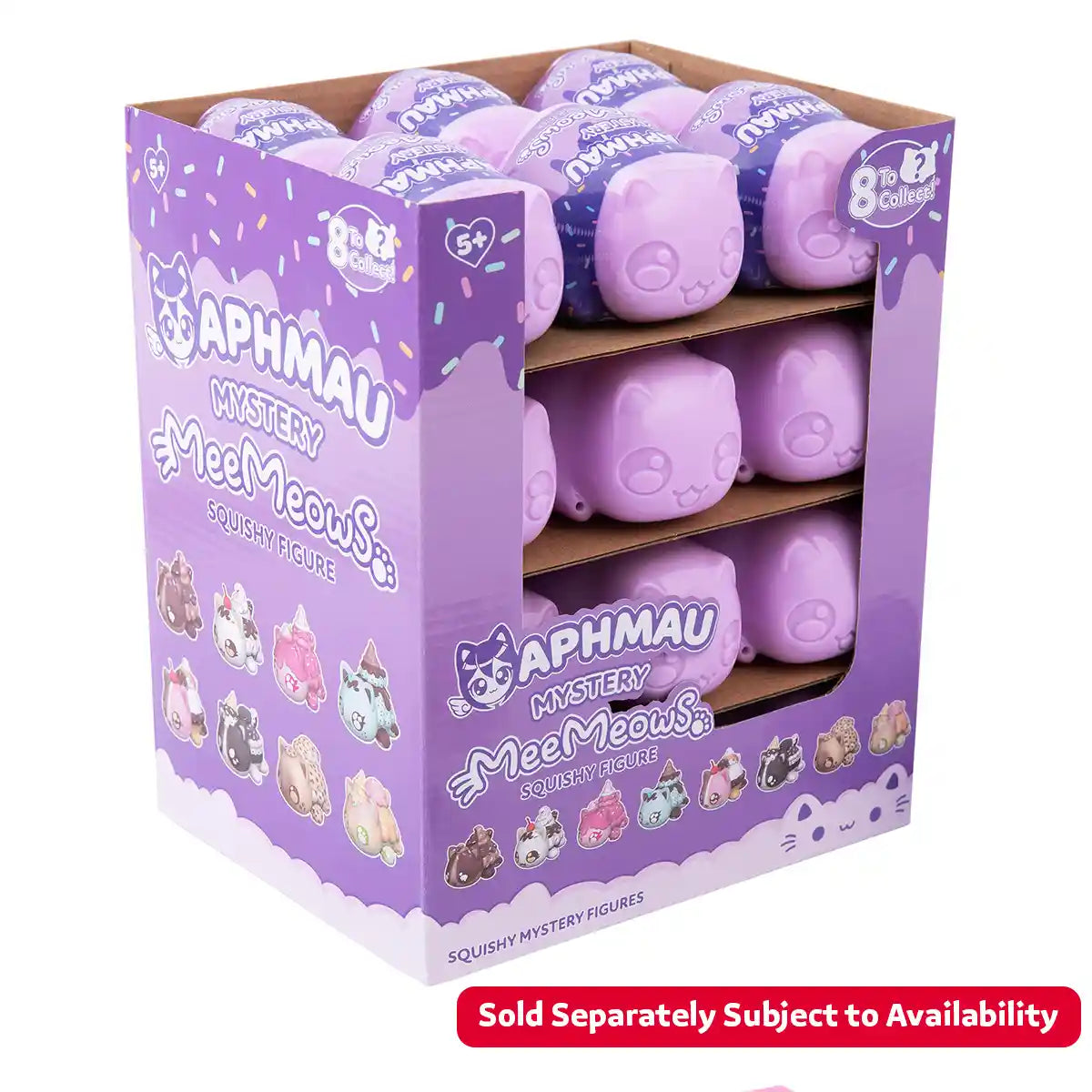 شخصيات أفماو مي ميو الغامضة المحشوة، مجموعة الآيس كريم من السلسلة 3، صندوق مخفي مع واحدة من 8 قطط محشوّة محتملة، بضائع رسمية