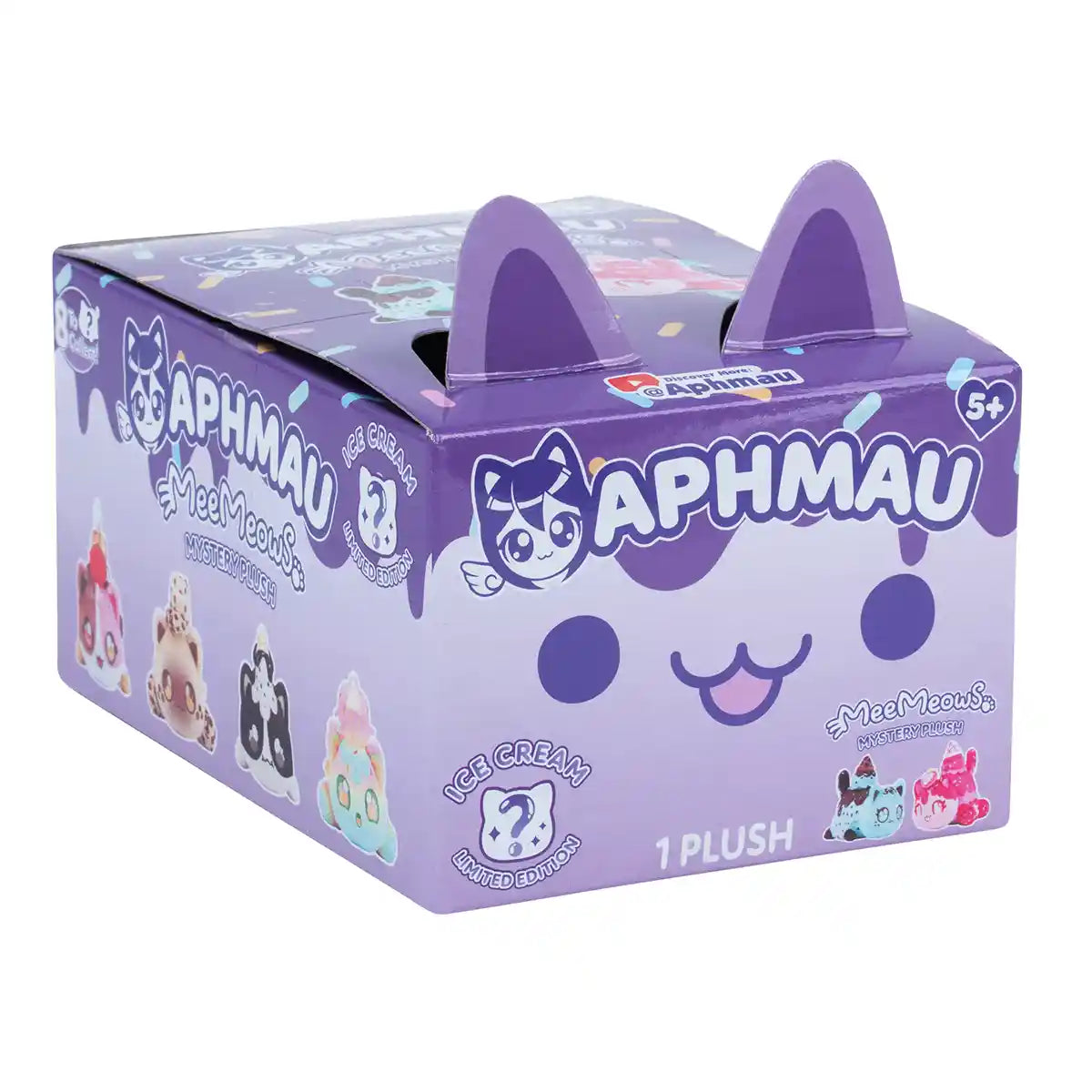 دمية أفماو ميميوز المحشوة الغامضة، مقاس 6 بوصات، صندوق أعمى من مجموعة الآيس كريم، واحدة من 8 ألعاب قطط مفاجئة محشوة، بضائع أفماو الرسمية