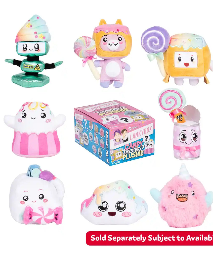 مجموعة LankyBox Mini Mystery Plush Series 2 - 9 قطع من ألعاب صندوق Blind Box المحشوة القابلة للتجميع، مرخصة رسميًا من LankyBox