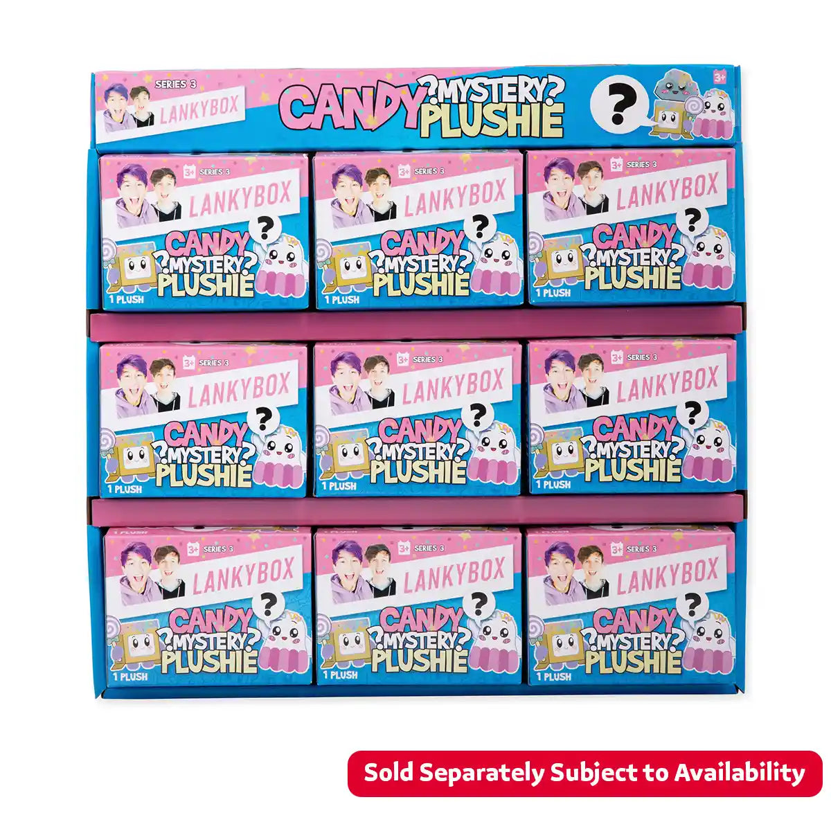 مجموعة LankyBox Mini Mystery Plush Series 2 - 9 قطع من ألعاب صندوق Blind Box المحشوة القابلة للتجميع، مرخصة رسميًا من LankyBox