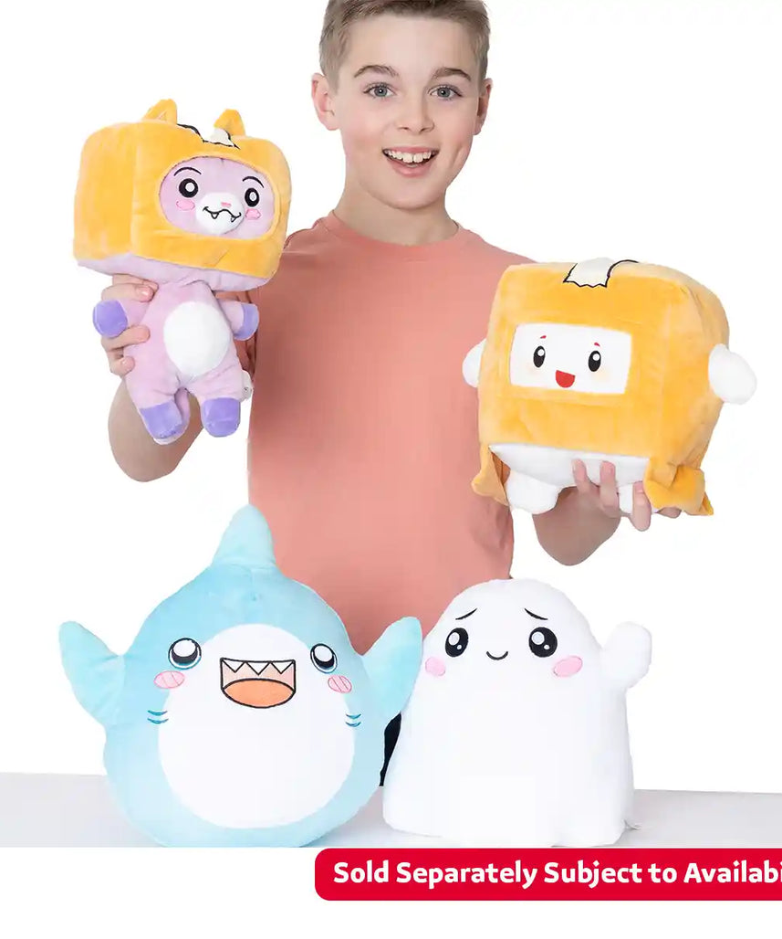 LankyBox Mystery Plush 11 Inch Soft Collectible Plush Toy, Scented Surprise Doll with Mystery Lanyard, Foxy Boxy Thicc Shark Ghosty, Official LankyBox Merch for Kids 3+