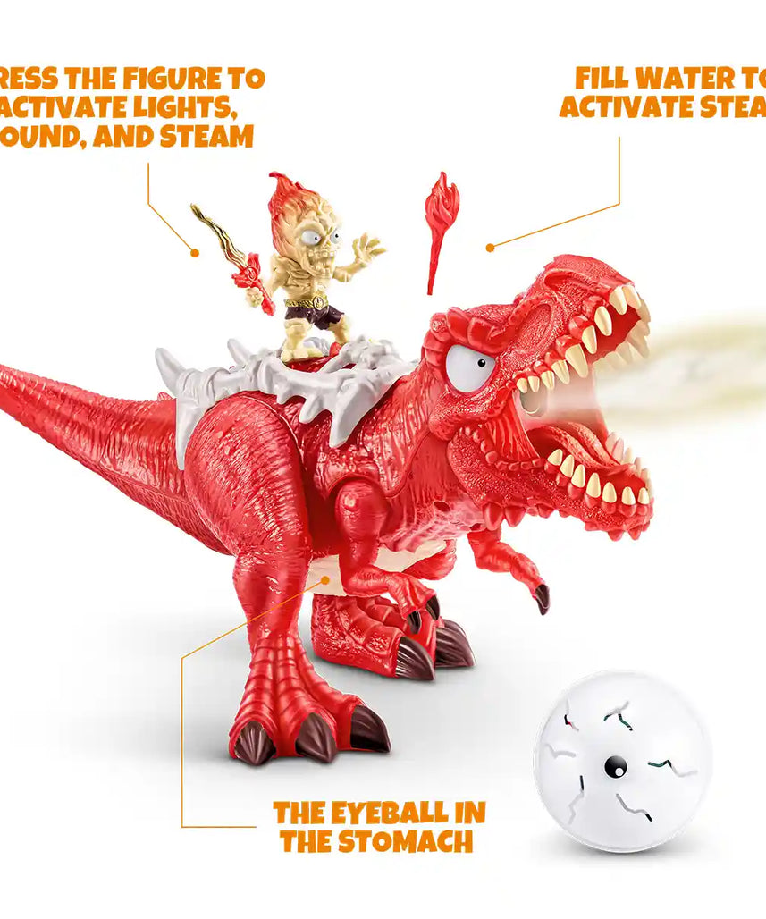 Smashers Dino Egg Hunt Fire Breathing Dinosaur Toy with Lights Sounds and 35 Surprises, Sand and Slime Excavation Kit for Boys and Girls Ages 3 and Up