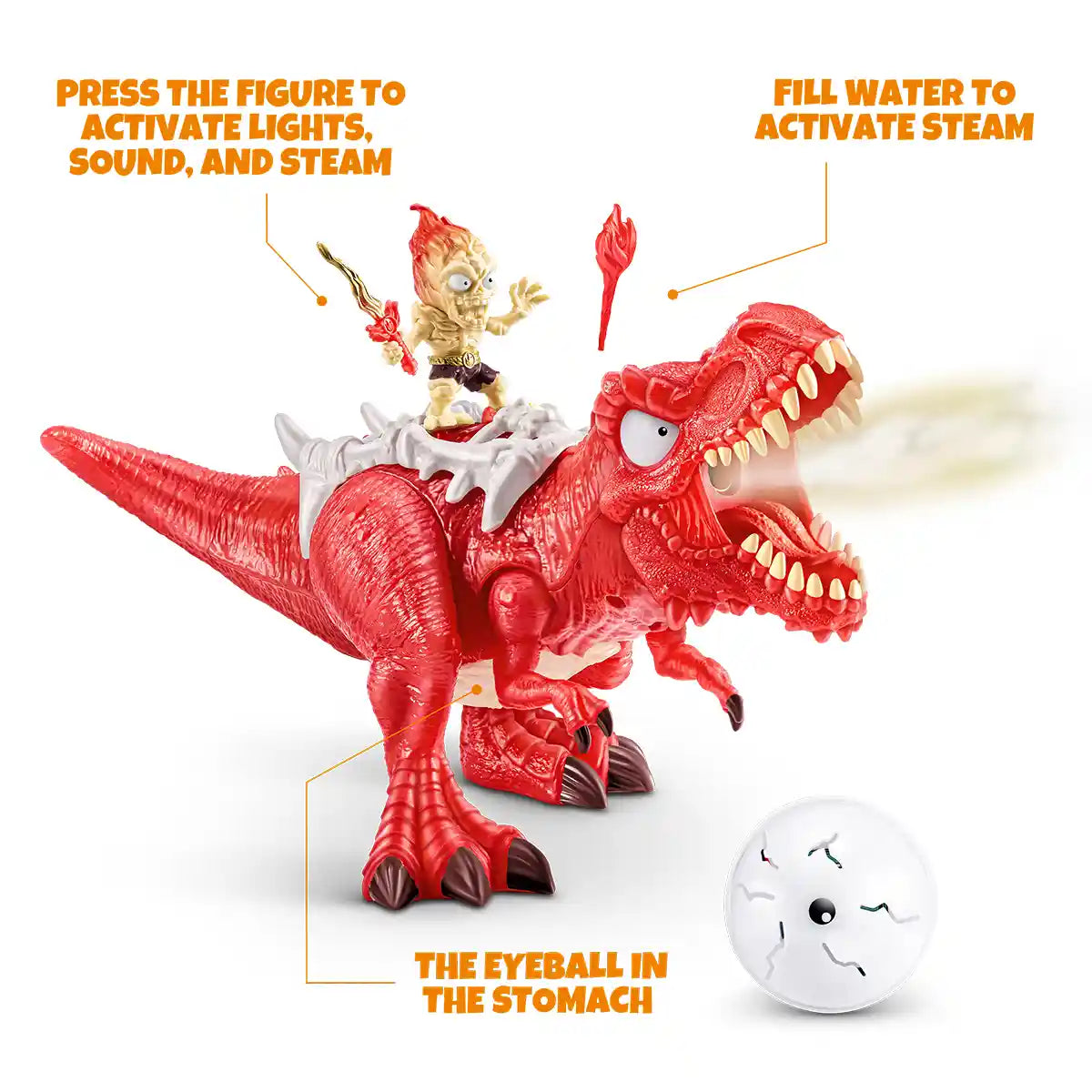 Smashers Dino Egg Hunt Fire Breathing Dinosaur Toy with Lights Sounds and 35 Surprises, Sand and Slime Excavation Kit for Boys and Girls Ages 3 and Up