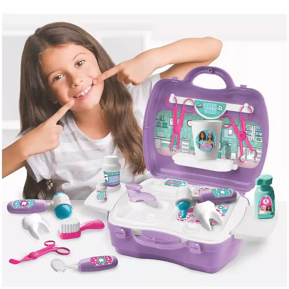 Barbie Dentist Playset, Travel Carry Case with Over 20 Accessories, Pretend Dentist Role Play Set for Kids Aged 3 and Up