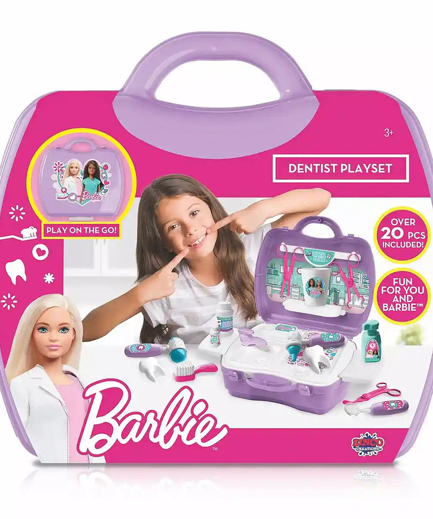 Barbie Dentist Playset, Travel Carry Case with Over 20 Accessories, Pretend Dentist Role Play Set for Kids Aged 3 and Up