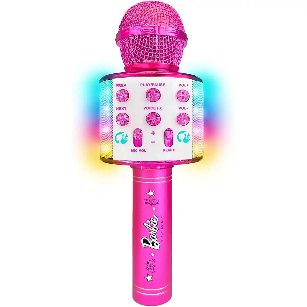 Barbie Bright Voice Master Wireless Karaoke Microphone with Lights and Voice Effects for Kids 3 Years+