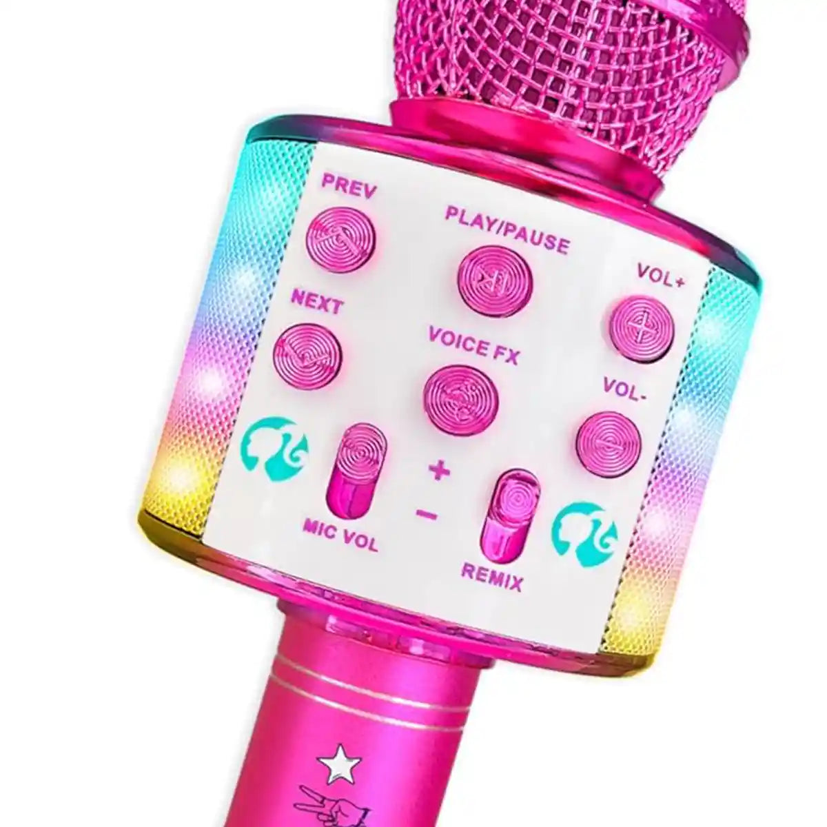 Barbie Bright Voice Master Wireless Karaoke Microphone with Lights and Voice Effects for Kids 3 Years+