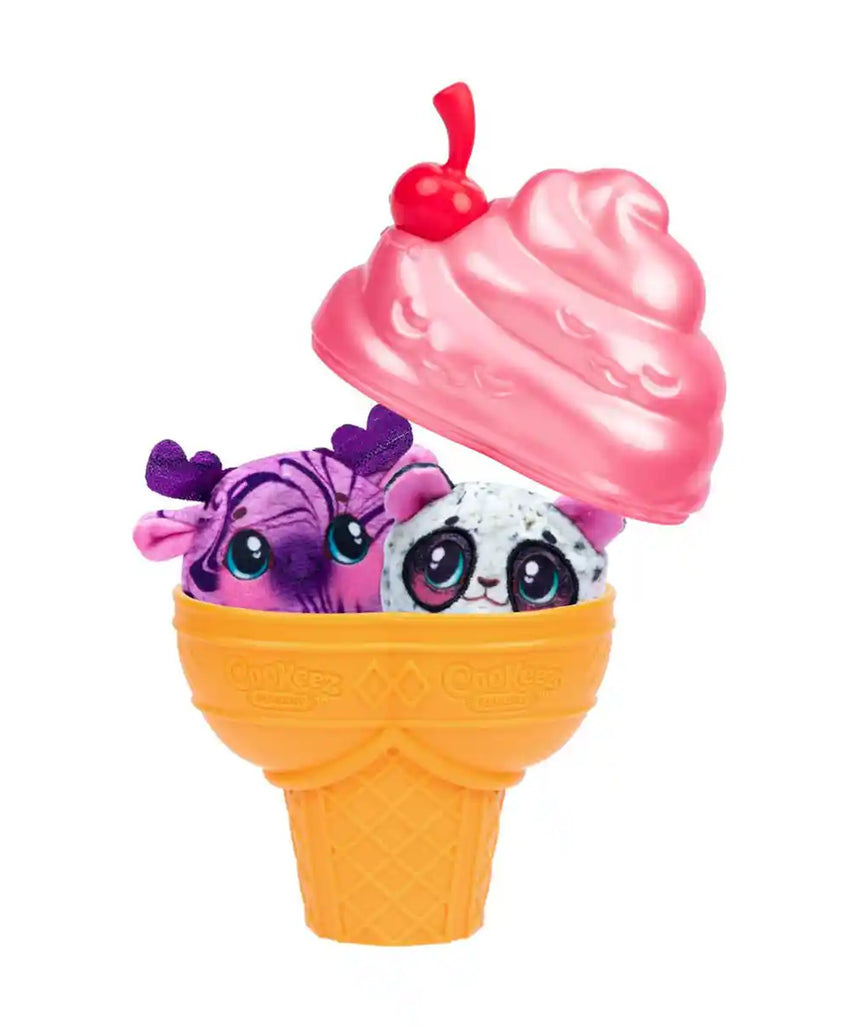 مجموعة كوكيز ماكري يام يمز المزدوجة من ألعاب القطيفة المعطرة المفاجئة، حيوانات أليفة تفاعلية على شكل مخروط آيس كريم، قد تختلف التصاميم، للأطفال من سن 5 سنوات فما فوق، شخصيات ألعاب تفاعلية من القطيفة