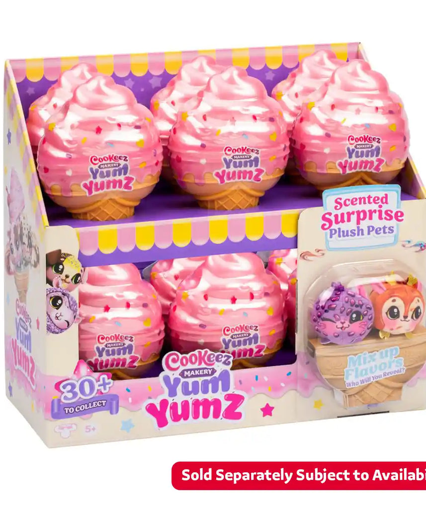 مجموعة كوكيز ماكري يام يمز المزدوجة من ألعاب القطيفة المعطرة المفاجئة، حيوانات أليفة تفاعلية على شكل مخروط آيس كريم، قد تختلف التصاميم، للأطفال من سن 5 سنوات فما فوق، شخصيات ألعاب تفاعلية من القطيفة