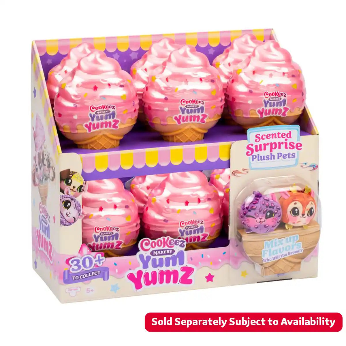 مجموعة كوكيز ماكري يام يمز المزدوجة من ألعاب القطيفة المعطرة المفاجئة، حيوانات أليفة تفاعلية على شكل مخروط آيس كريم، قد تختلف التصاميم، للأطفال من سن 5 سنوات فما فوق، شخصيات ألعاب تفاعلية من القطيفة