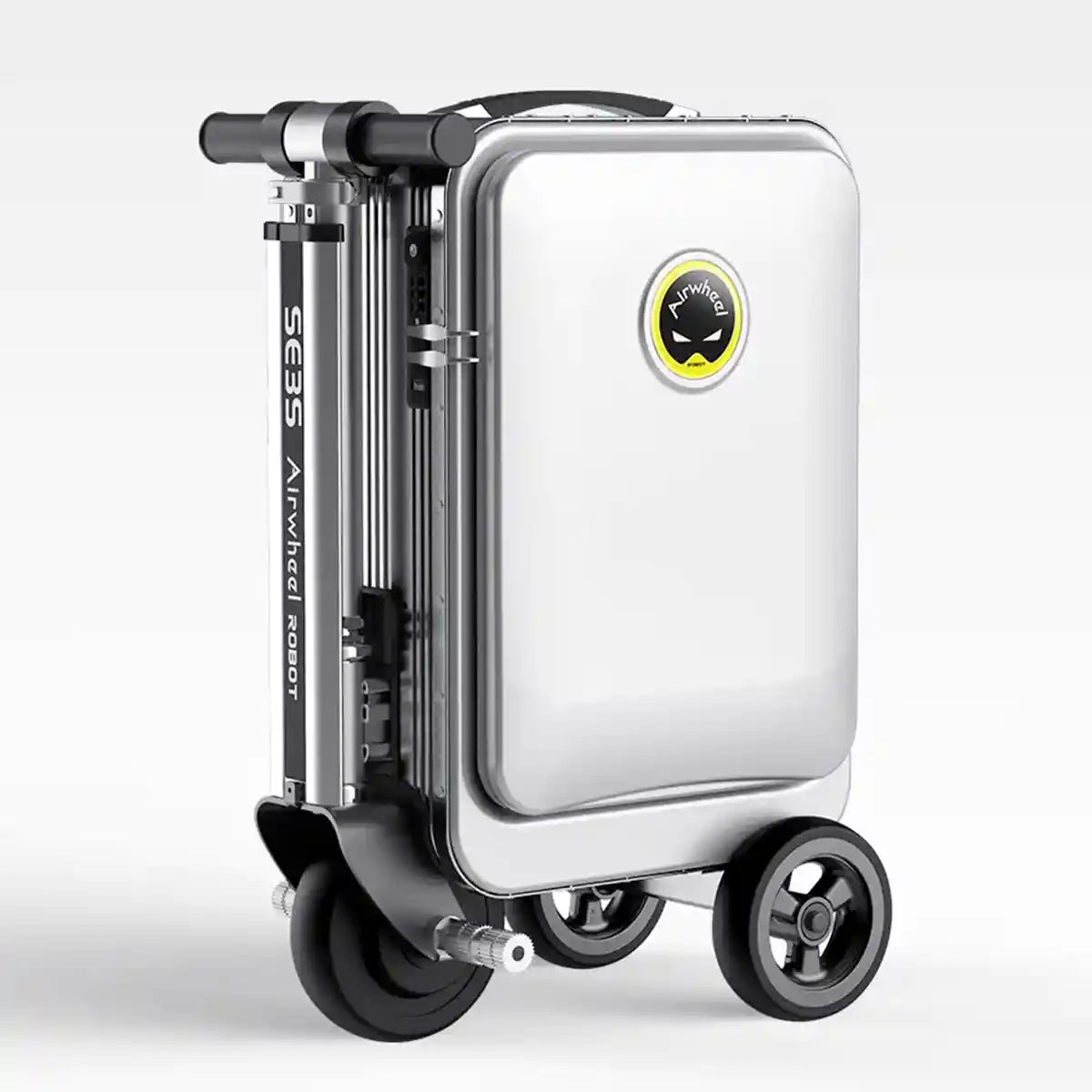 حقيبة سكوتر كهربائية Airwheel SE3S، فضية اللون، سعة 20 لترًا، مزودة بمحرك ذكي، مع بطارية قابلة للإزالة معتمدة من شركة الطيران، وخاصية بنك الطاقة، وسرعة 13 كم/ساعة