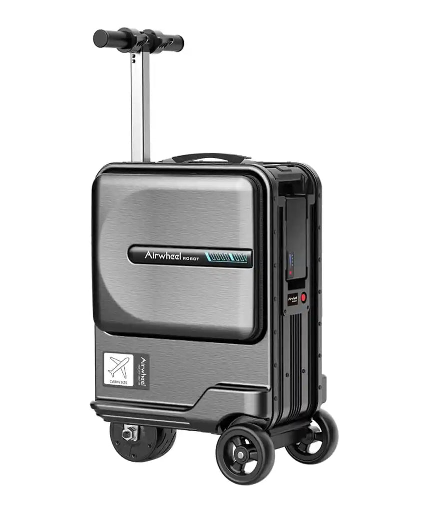 Airwheel SE3MiniT Electric Scooter Suitcase, Black, 26L Lightweight Smart Carry-On Luggage with Removable Airline-Approved Battery, Power Bank and 8 km/h Speed