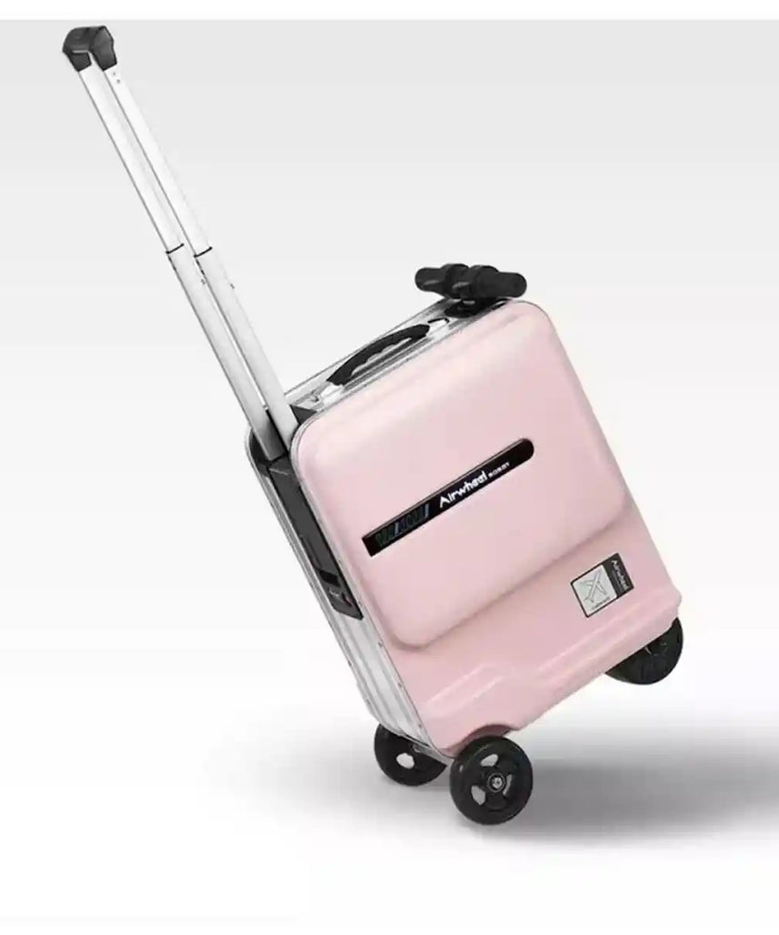 Airwheel SE3MiniT Electric Scooter Suitcase, Pink, 26L Lightweight Smart Carry-On Luggage with Removable Airline-Approved Battery, Power Bank and 8 km/h Speed