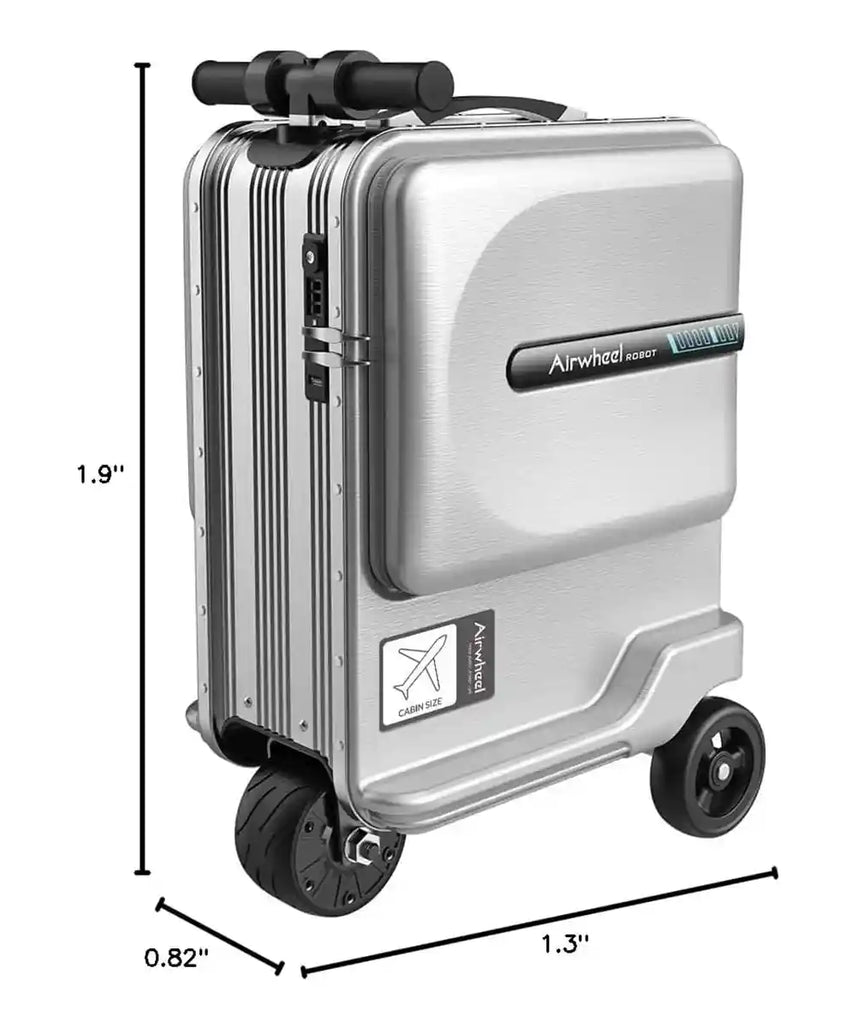 حقيبة سكوتر كهربائية Airwheel SE3MiniT، فضية اللون، خفيفة الوزن وذكية، سعة 26 لترًا، مع بطارية قابلة للإزالة معتمدة من شركة الطيران، وبنك طاقة، وسرعة 8 كم/ساعة