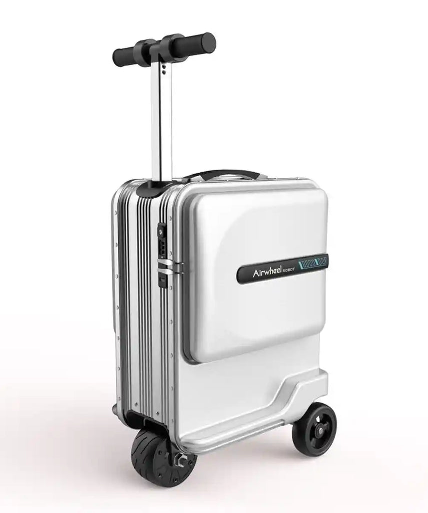 حقيبة سكوتر كهربائية Airwheel SE3MiniT، فضية اللون، خفيفة الوزن وذكية، سعة 26 لترًا، مع بطارية قابلة للإزالة معتمدة من شركة الطيران، وبنك طاقة، وسرعة 8 كم/ساعة