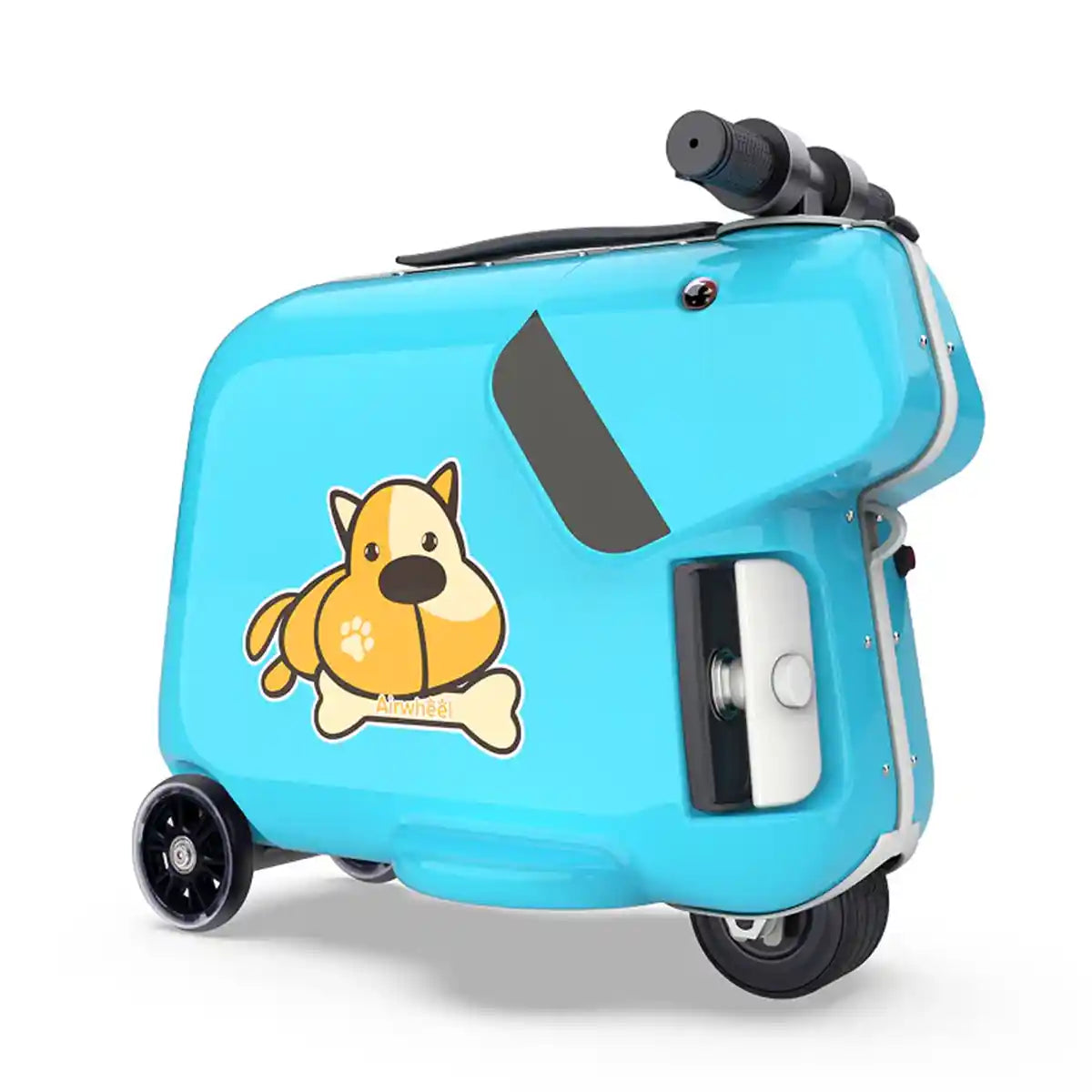 سكوتر كهربائي للأطفال من Airwheel SQ3 مع حقيبة سفر صغيرة الحجم مزودة بمكبر صوت بلوتوث للأعمار من 3 إلى 8 سنوات، أزرق، وردي