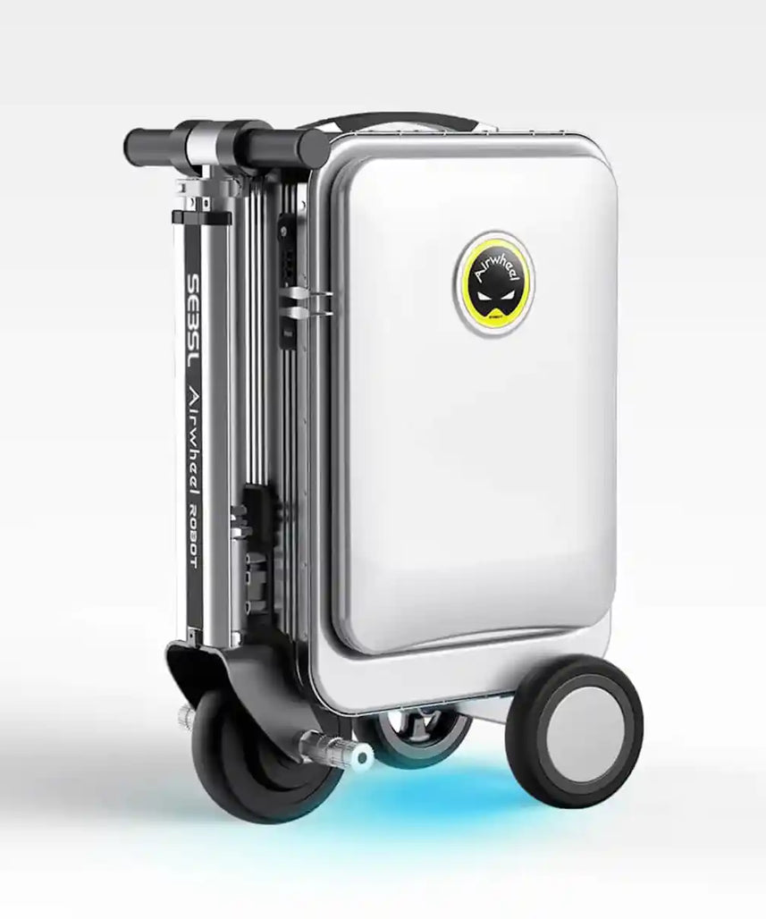 حقيبة سكوتر كهربائية Airwheel SE3SL، فضية اللون، خفيفة الوزن، 20 لترًا، مزودة بمحرك وبطارية قابلة للإزالة، ووظيفة بنك الطاقة، ومدى يصل إلى 10 كم