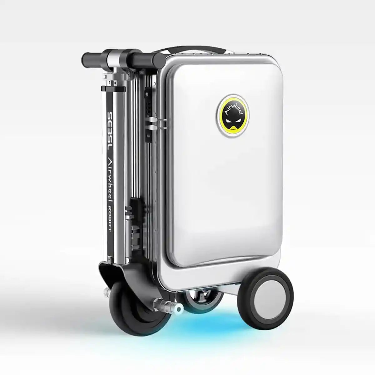 حقيبة سكوتر كهربائية Airwheel SE3SL، فضية اللون، خفيفة الوزن، 20 لترًا، مزودة بمحرك وبطارية قابلة للإزالة، ووظيفة بنك الطاقة، ومدى يصل إلى 10 كم