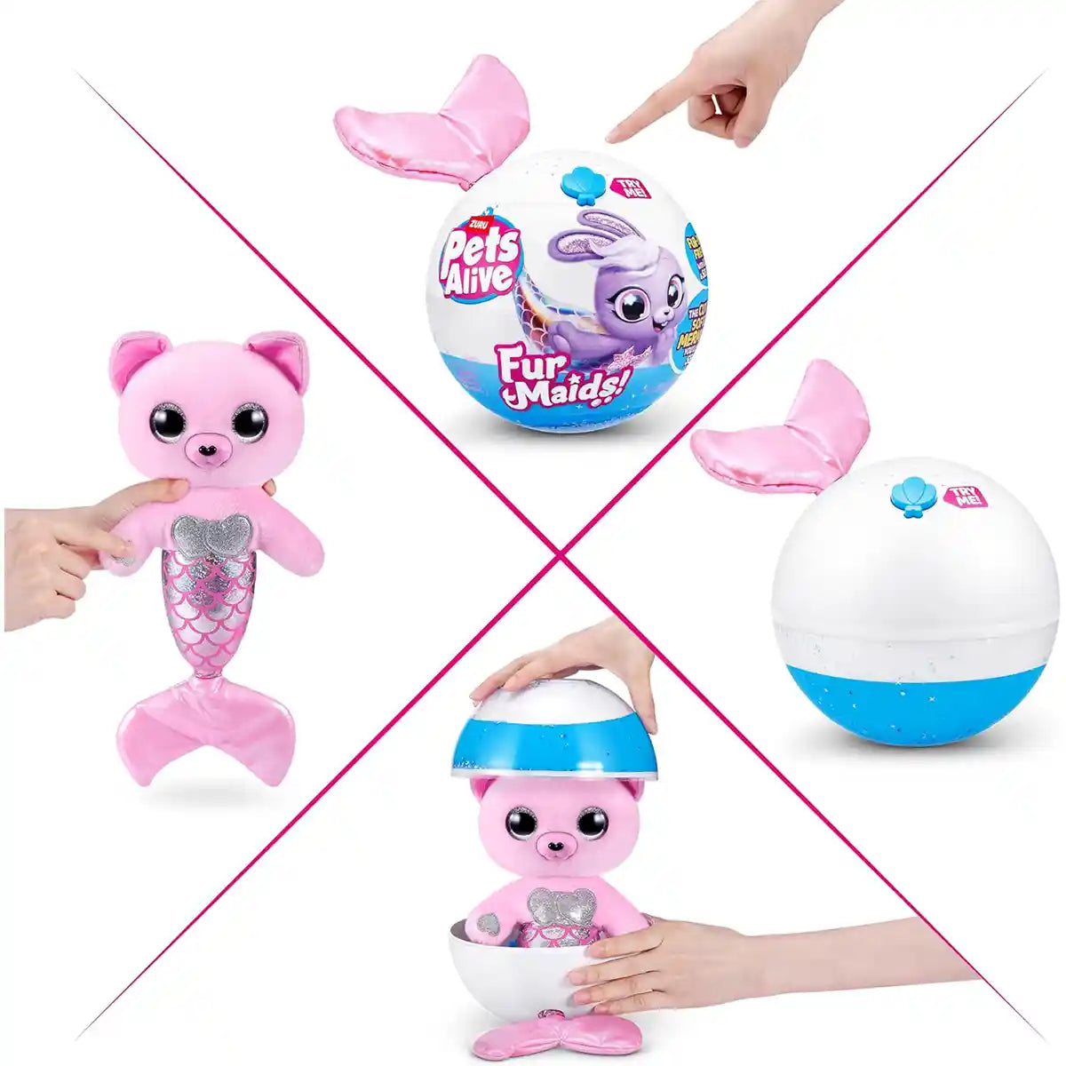 سلسلة فورميدز الأولى من بيتس ألايف، دمية حورية البحر التفاعلية المحشوة مع أكثر من ١٠ مفاجآت، كبسولة كرة ثلجية قابلة للاهتزاز، دمية داتزي ستارليت المحشوة، مناسبة للأعمار من ٣ سنوات فما فوق، حيوانات محشوة وألعاب قطيفة