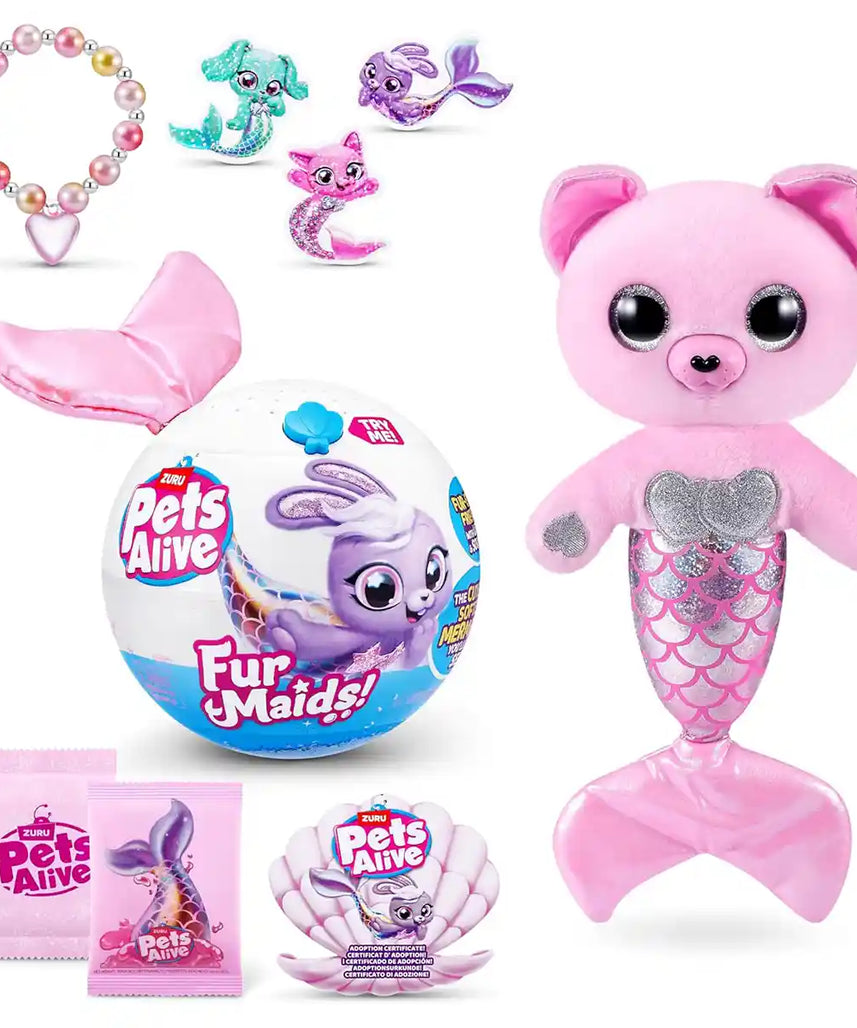 سلسلة فورميدز الأولى من بيتس ألايف، دمية حورية البحر التفاعلية المحشوة مع أكثر من ١٠ مفاجآت، كبسولة كرة ثلجية قابلة للاهتزاز، دمية داتزي ستارليت المحشوة، مناسبة للأعمار من ٣ سنوات فما فوق، حيوانات محشوة وألعاب قطيفة