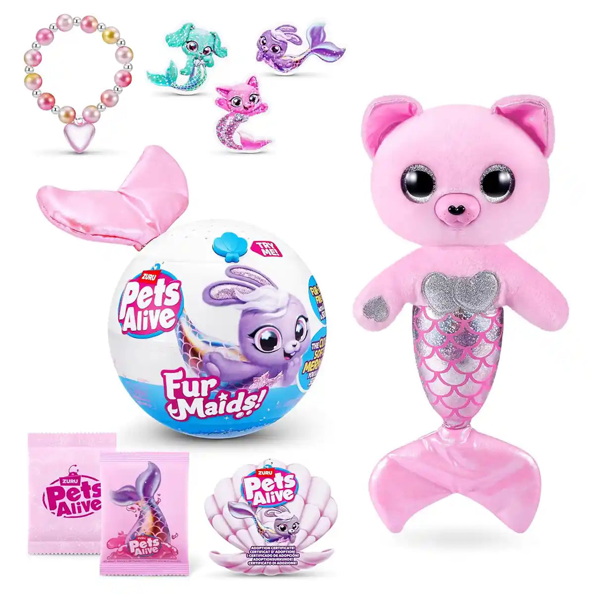 سلسلة فورميدز الأولى من بيتس ألايف، دمية حورية البحر التفاعلية المحشوة مع أكثر من ١٠ مفاجآت، كبسولة كرة ثلجية قابلة للاهتزاز، دمية داتزي ستارليت المحشوة، مناسبة للأعمار من ٣ سنوات فما فوق، حيوانات محشوة وألعاب قطيفة