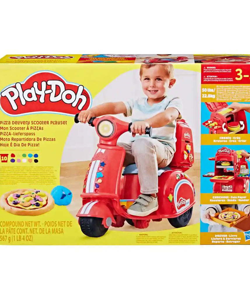 مجموعة لعب سكوتر توصيل البيتزا من بلاي دوه - فنون العجين والرمل، لعبة أطفال عالية الجودة، متينة وتعليمية، مناسبة للأطفال من عمر 10 أشهر فما فوق
